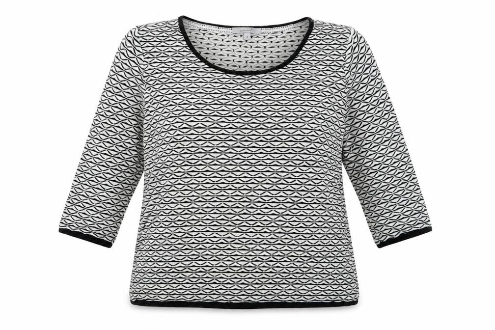 Per Una Womens Black Round Neck Geometric Acrylic Pullover Jumper Size 14