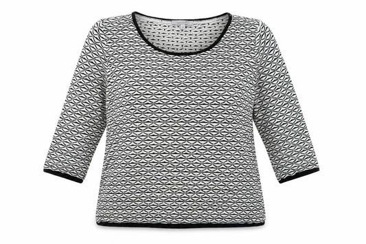 Per Una Womens Black Round Neck Geometric Acrylic Pullover Jumper Size 14