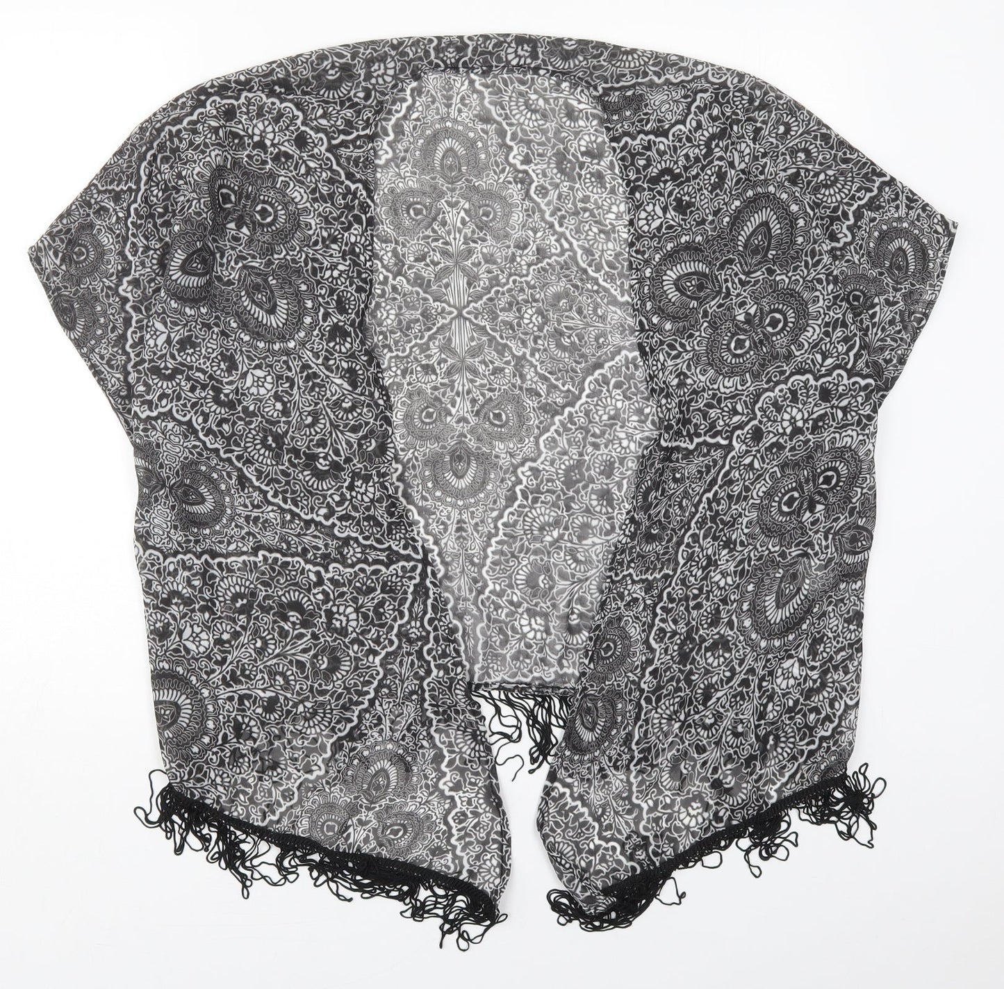 Atmosphere Womens Black Paisley  Kimono Jacket Size S