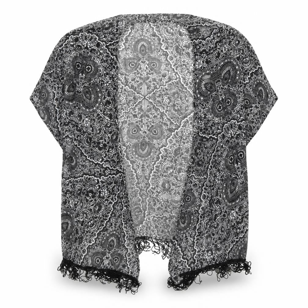Atmosphere Womens Black Paisley  Kimono Jacket Size S