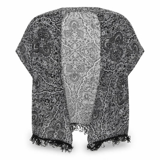 Atmosphere Womens Black Paisley  Kimono Jacket Size S