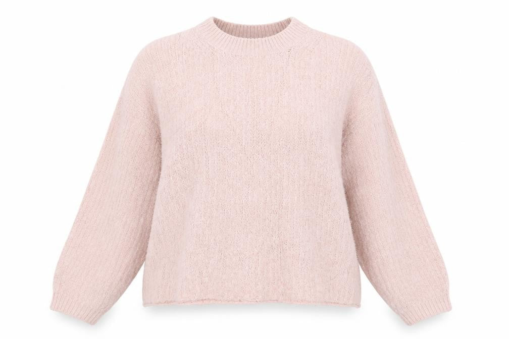 Marks & Spencer Womens Pink Crew Neck  Acrylic Pullover Jumper Size L