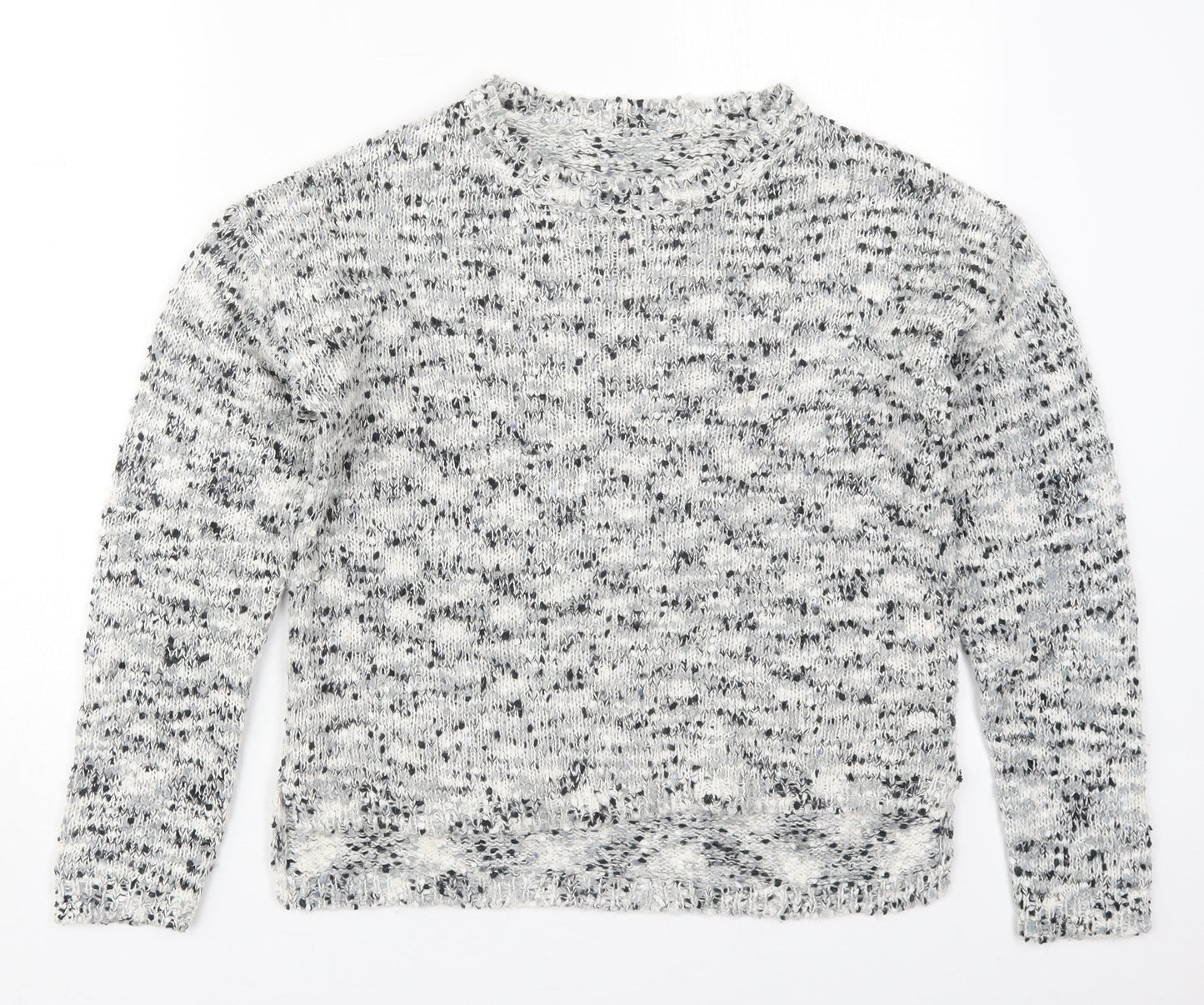 New Look Womens Grey Crew Neck  Acrylic Pullover Jumper Size 10