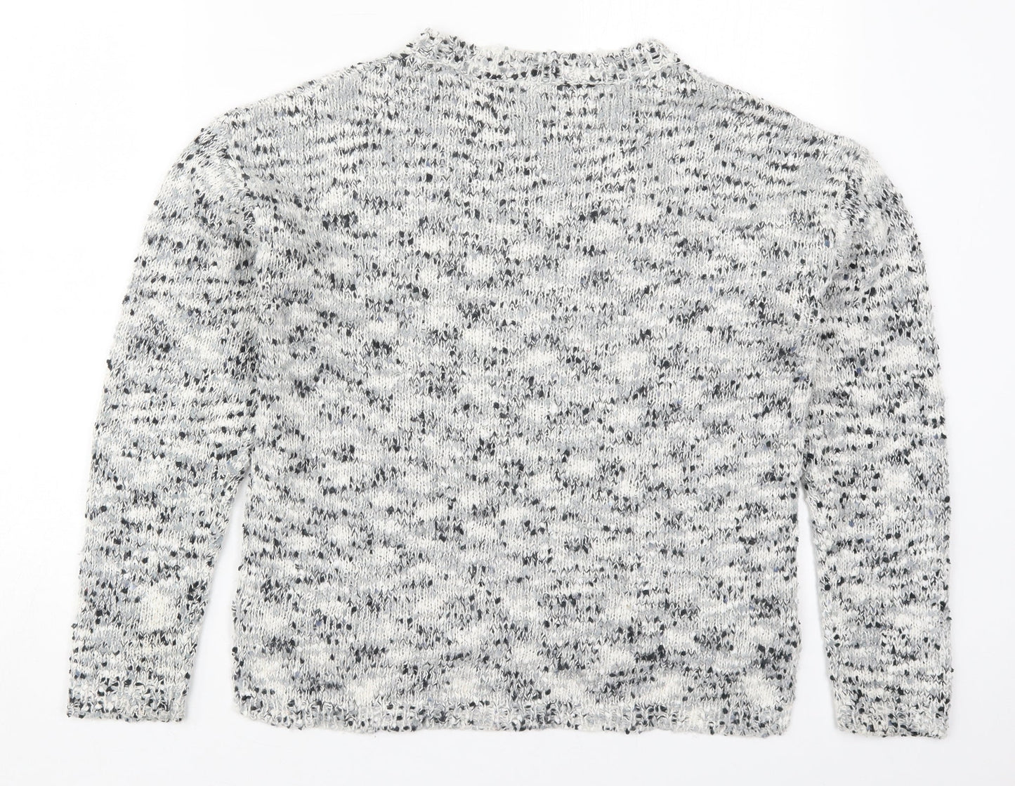New Look Womens Grey Crew Neck  Acrylic Pullover Jumper Size 10