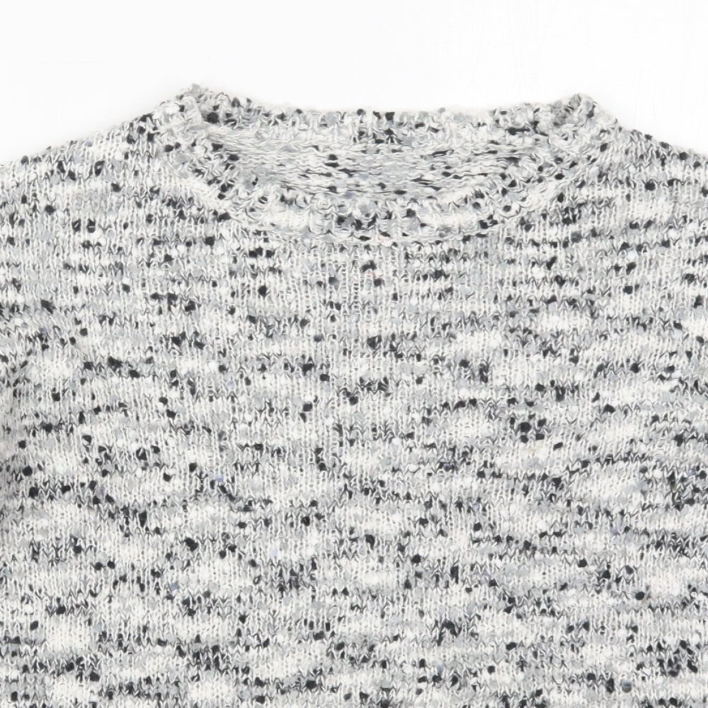 New Look Womens Grey Crew Neck  Acrylic Pullover Jumper Size 10