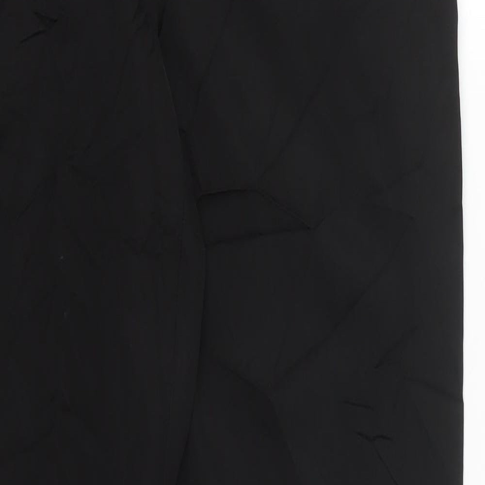 NEXT Womens Black  Acetate Trousers  Size 10 L29 in Regular Zip