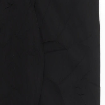 Next Womens Black  Acetate Trousers  Size 10 L29 in Regular Zip