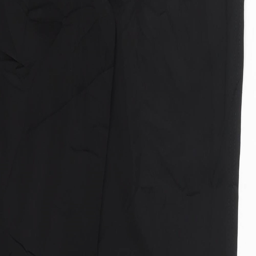 NEXT Womens Black  Acetate Trousers  Size 10 L29 in Regular Zip