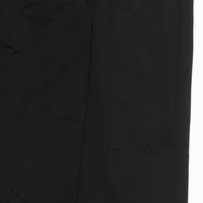 Next Womens Black  Acetate Trousers  Size 10 L29 in Regular Zip