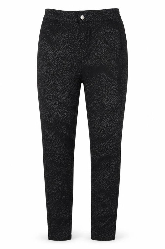TU Womens Black  Viscose Skinny Jeans Size 8 L27 in Regular Button - Leaf Prints