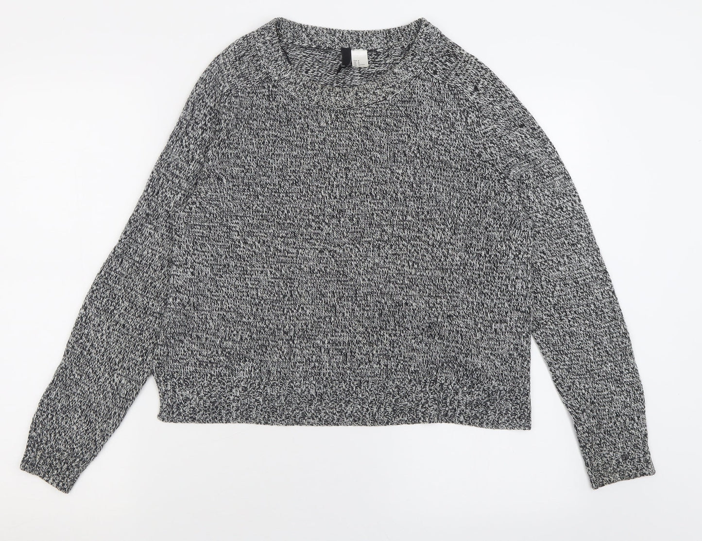 H&M Womens Grey Crew Neck  Acrylic Pullover Jumper Size M