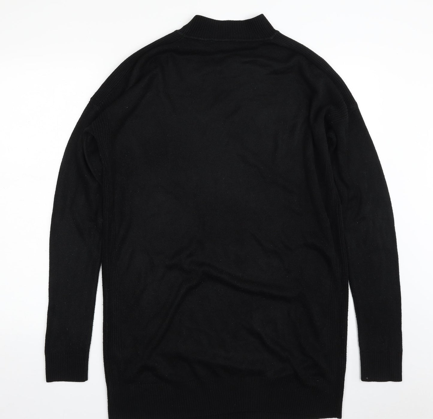 New Look Womens Black Crew Neck  Acrylic Tunic Jumper Size M