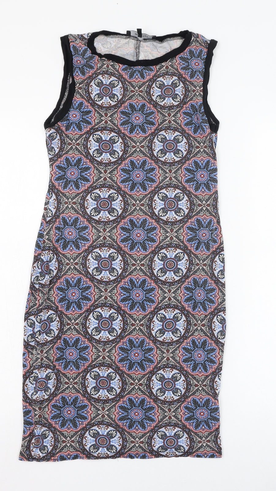 New Look Womens Blue Paisley Viscose Pencil Dress  Size 10  Round Neck Pullover