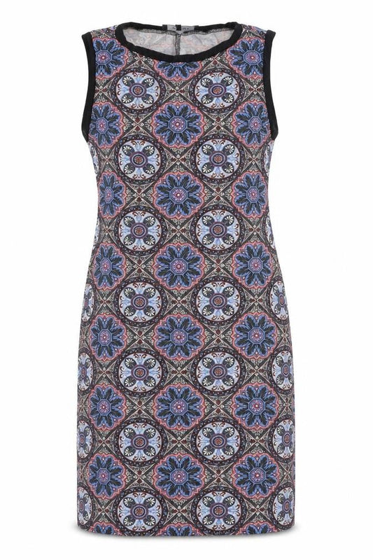 New Look Womens Blue Paisley Viscose Pencil Dress  Size 10  Round Neck Pullover