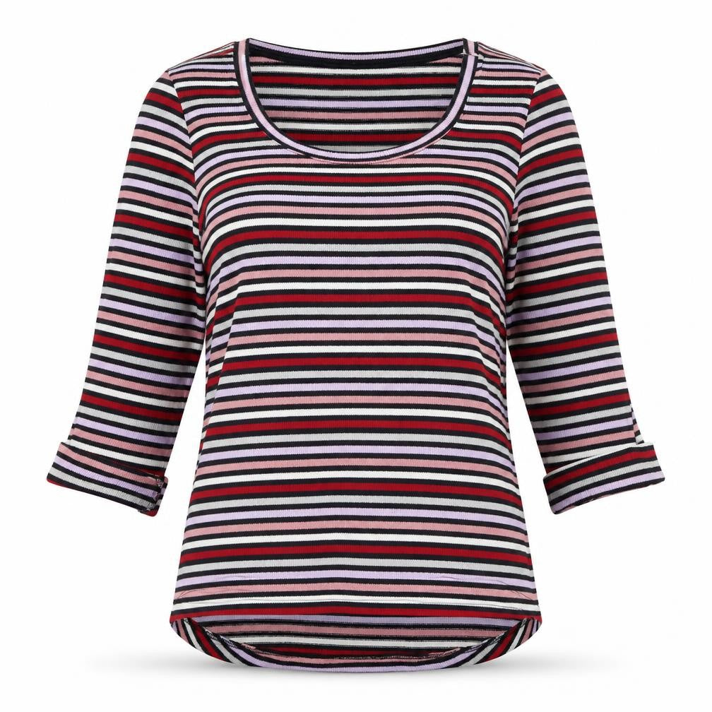 New Look Womens Multicoloured Round Neck Striped Polyester Pullover Jumper Size 10