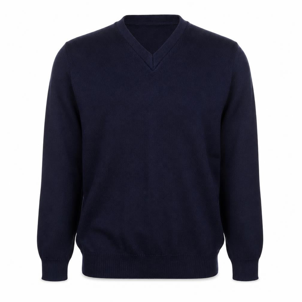 Something Special Mens Blue V-Neck  Acrylic Pullover Jumper Size L