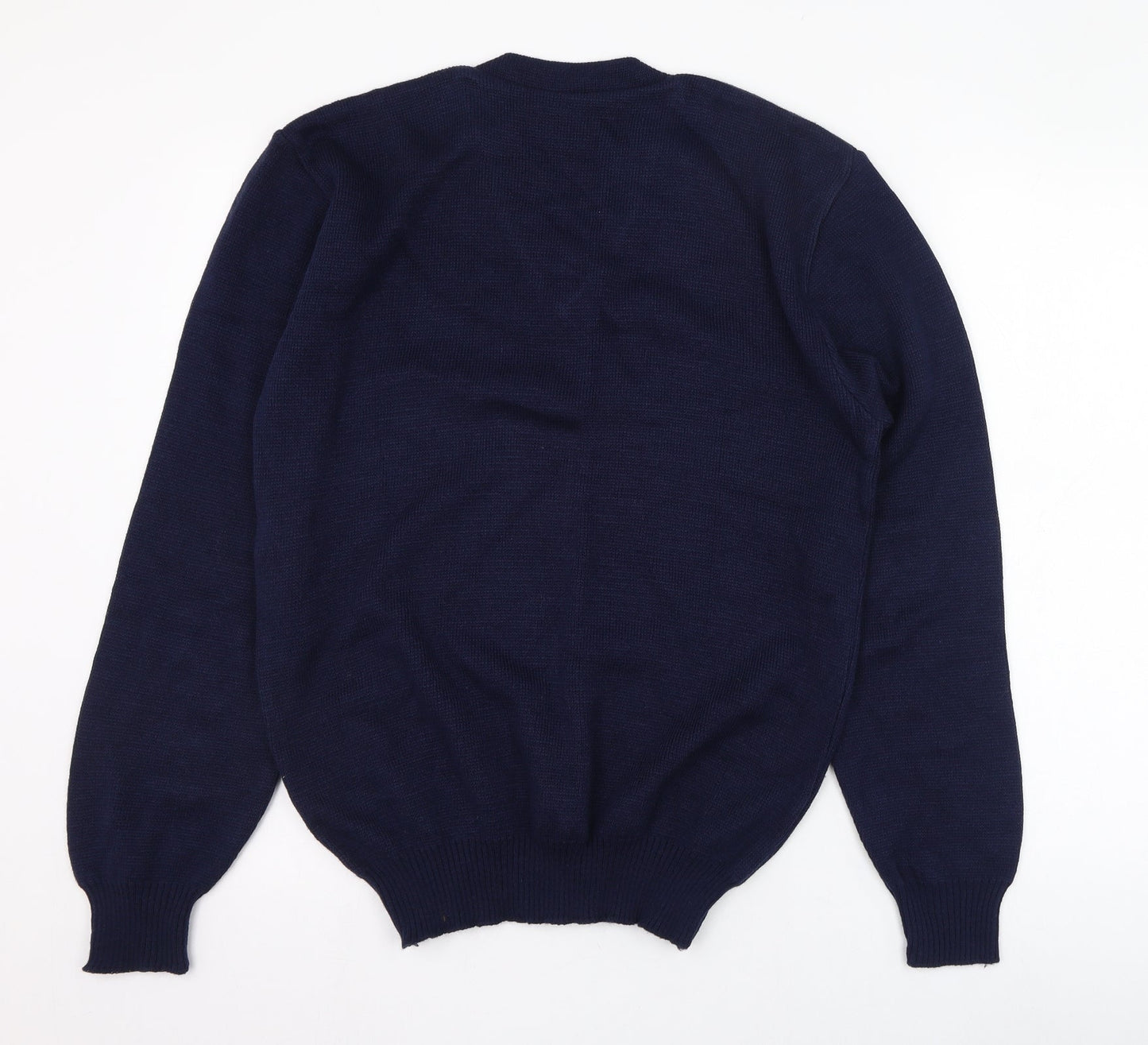 Something Special Mens Blue V-Neck  Acrylic Pullover Jumper Size L
