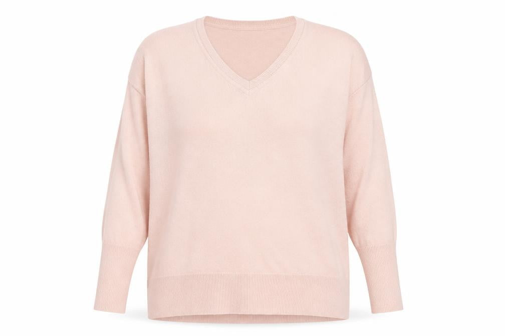 Dorothy Perkins Womens Pink V-Neck  Acrylic Pullover Jumper Size 14