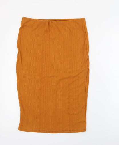 Primark Womens Yellow  Polyester Straight & Pencil Skirt Size 12
