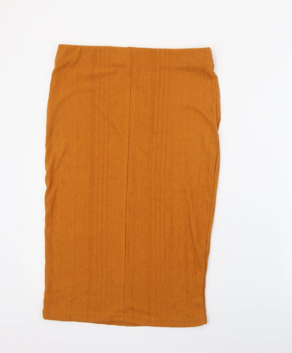 Primark Womens Yellow  Polyester Straight & Pencil Skirt Size 12