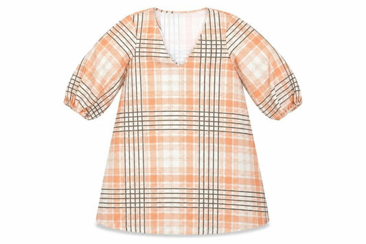 ASOS Womens Orange Plaid Polyester Shift  Size 2  V-Neck