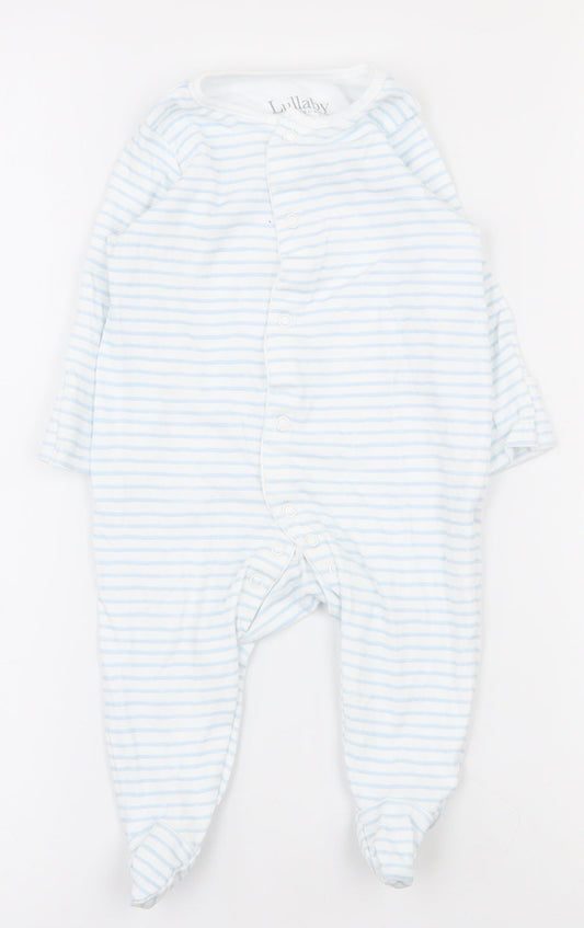 Lullaby Baby White Striped 100% Cotton Babygrow One-Piece Size 24 Months  Snap