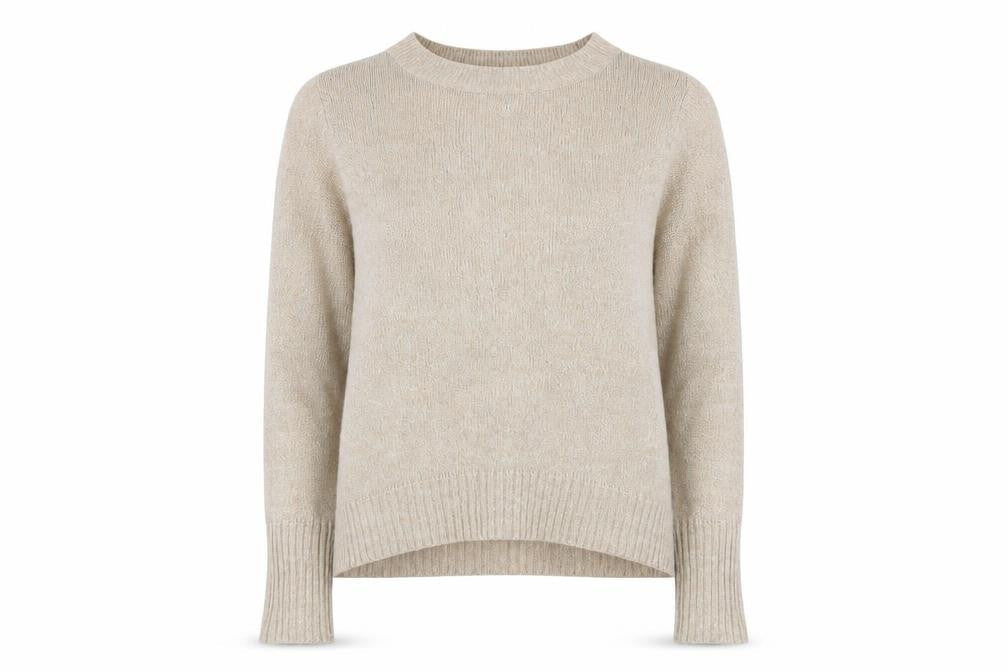 H&M Womens Beige Round Neck  Acrylic Pullover Jumper Size L