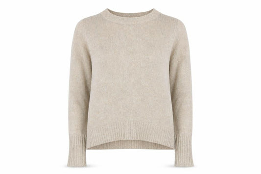 H&M Womens Beige Round Neck  Acrylic Pullover Jumper Size L