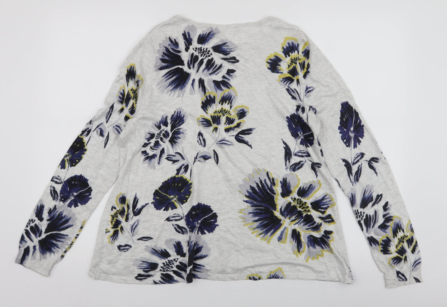 Marks and Spencer Womens Multicoloured Round Neck Floral Viscose Pullover Jumper Size 12