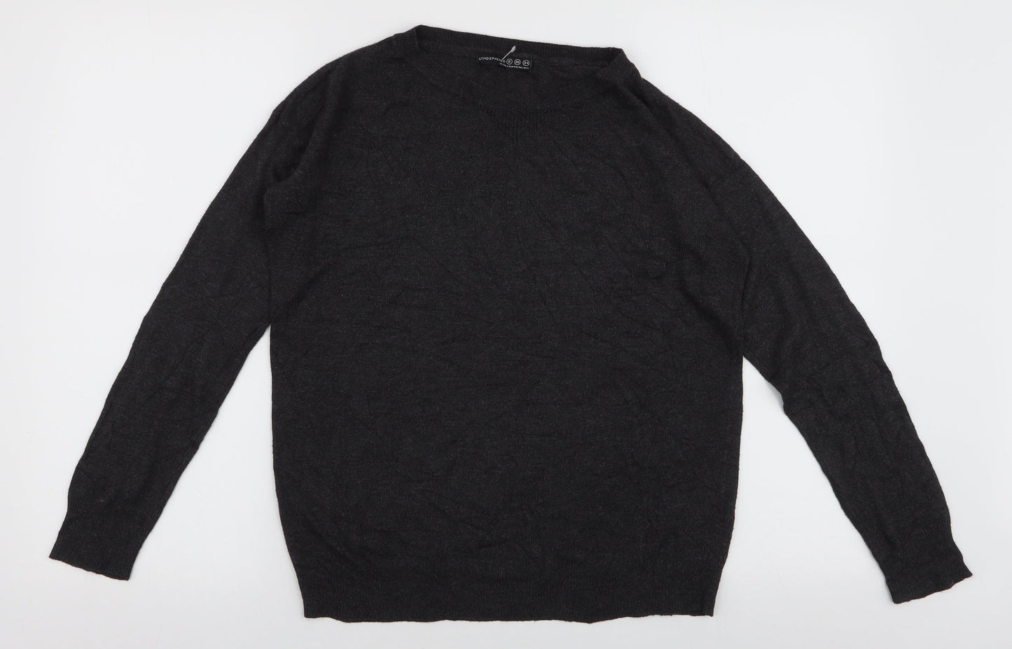 Atmosphere Womens Grey Round Neck  Viscose Pullover Jumper Size 8