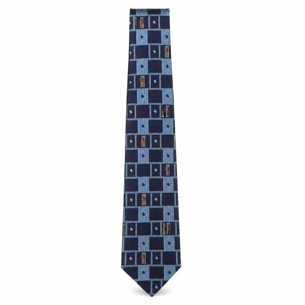 Triad Mens Blue Plaids & Checks Polyester Pointed Tie One Size - Cricket