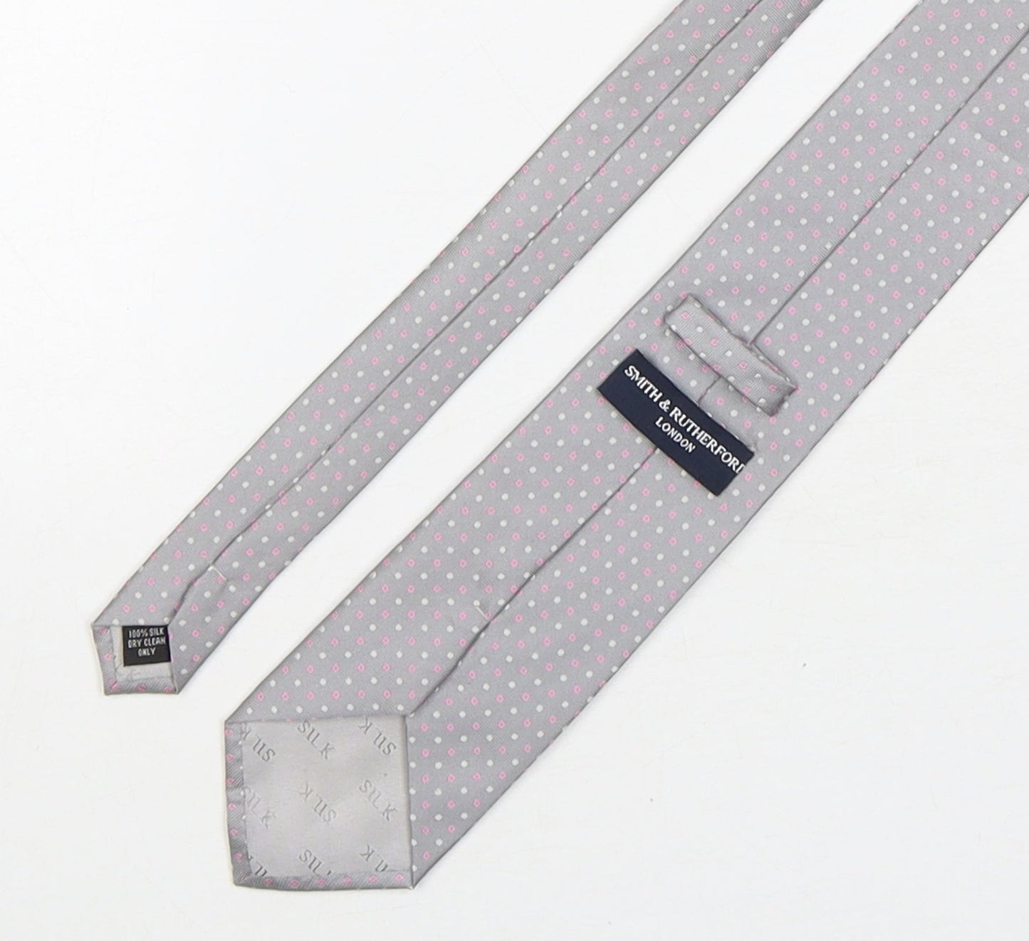 Smith & Rutherford Mens Multicoloured Polka Dot Silk Pointed Tie One Size