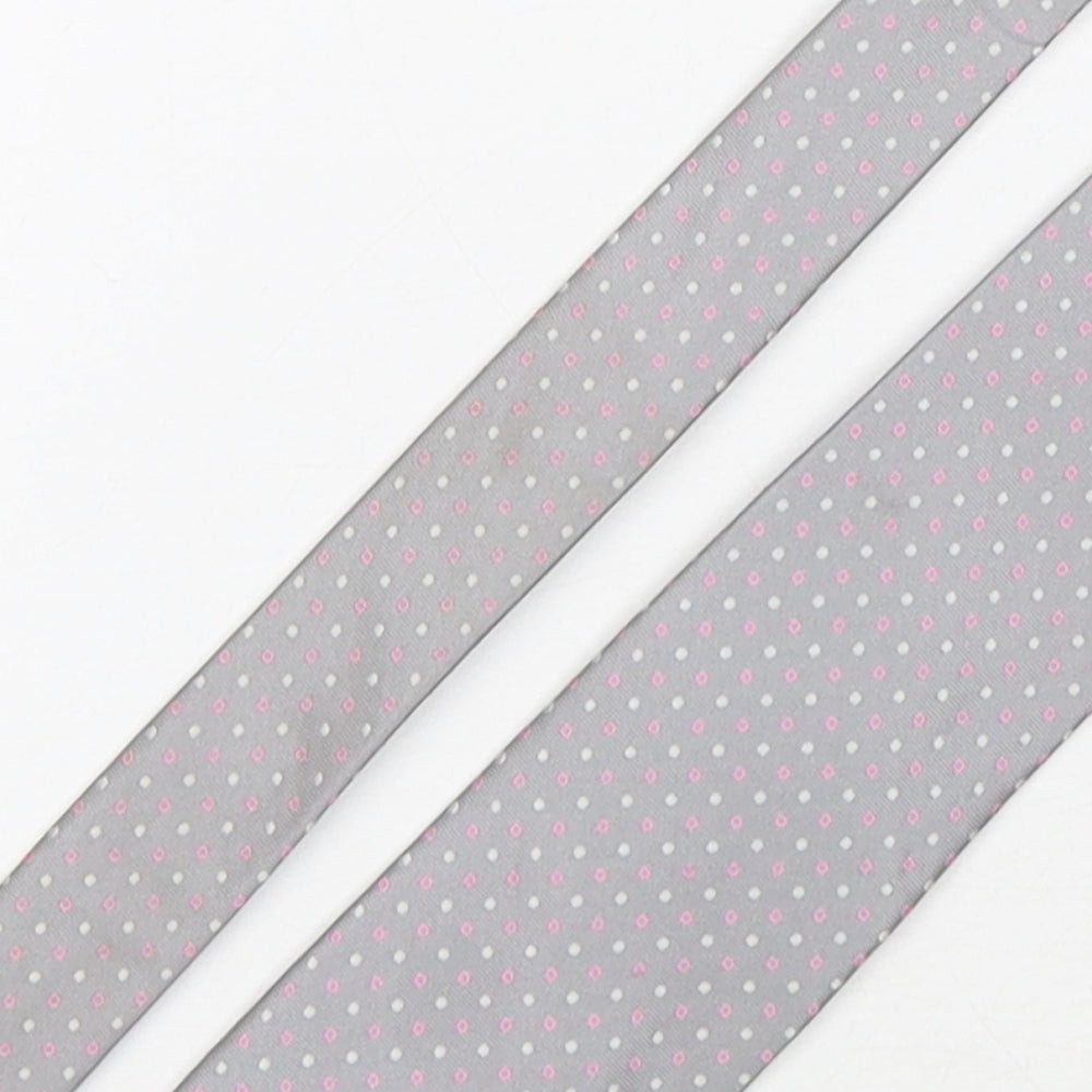 Smith & Rutherford Mens Multicoloured Polka Dot Silk Pointed Tie One Size