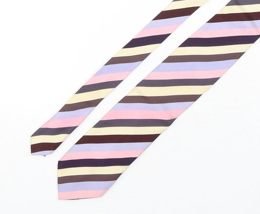Collezione Mens Multicoloured Striped Silk Pointed Tie One Size