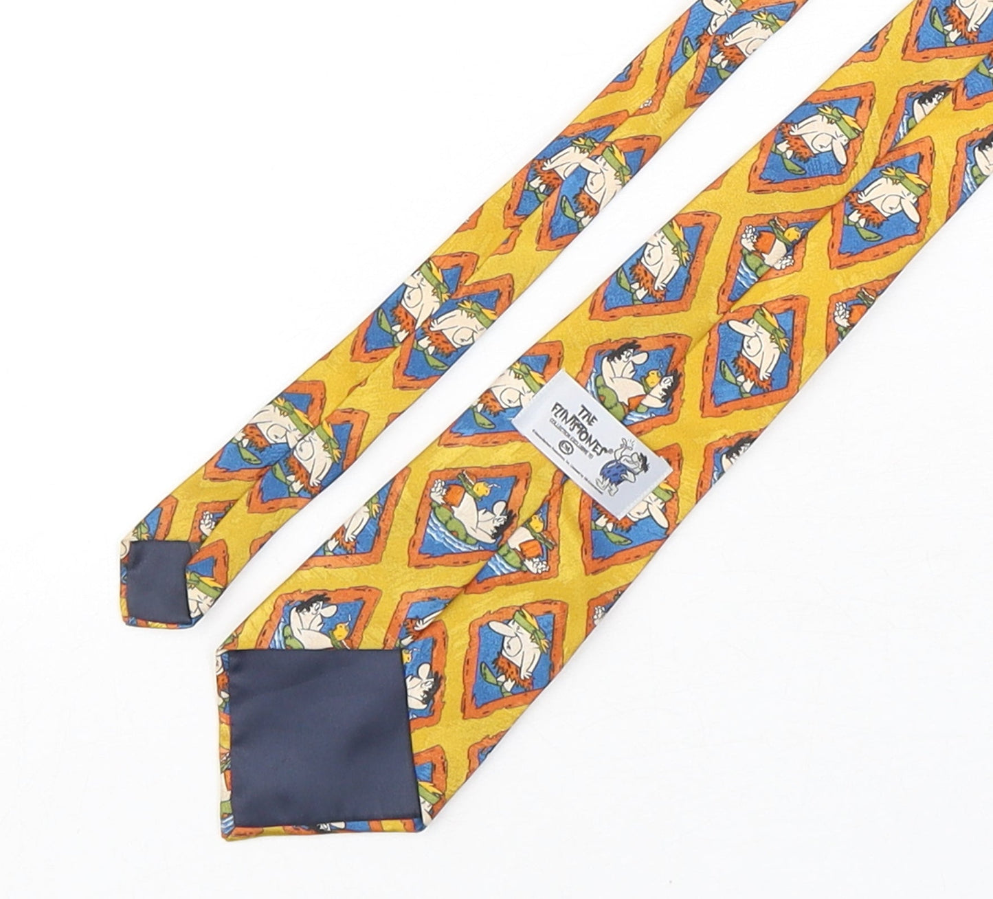 CandA Mens Multicoloured Geometric Polyester Pointed Tie One Size - The Flinstones