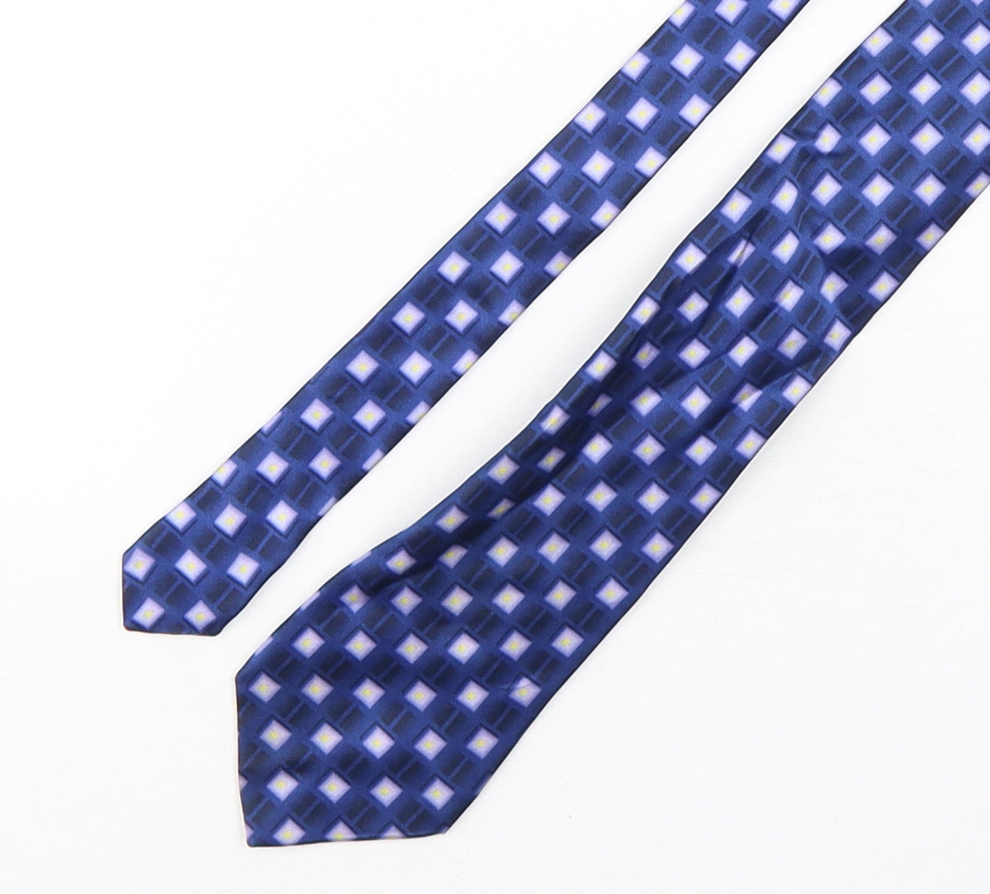 Ciro Citterio Mens Blue Plaids & Checks Silk Pointed Tie One Size