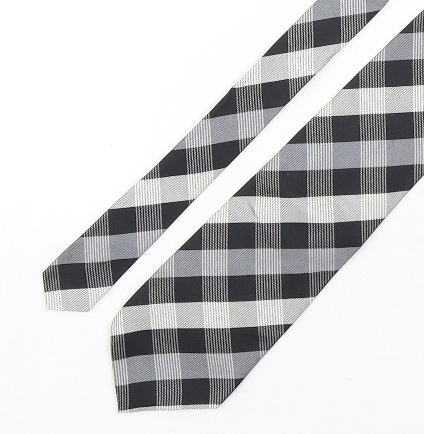 Cezan  Mens Multicoloured Plaids & Checks Silk Pointed Tie One Size