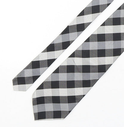 Cezan  Mens Multicoloured Plaids & Checks Silk Pointed Tie One Size