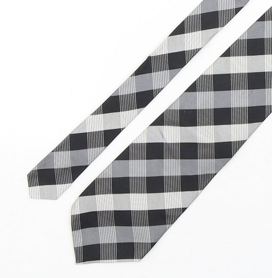Cezan  Mens Multicoloured Plaids & Checks Silk Pointed Tie One Size