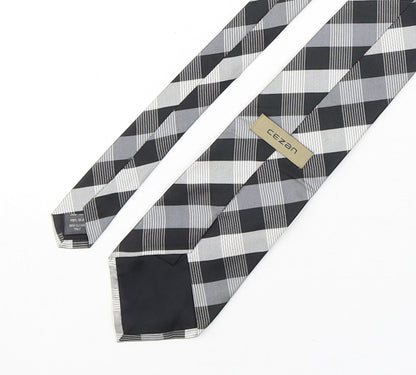 Cezan  Mens Multicoloured Plaids & Checks Silk Pointed Tie One Size