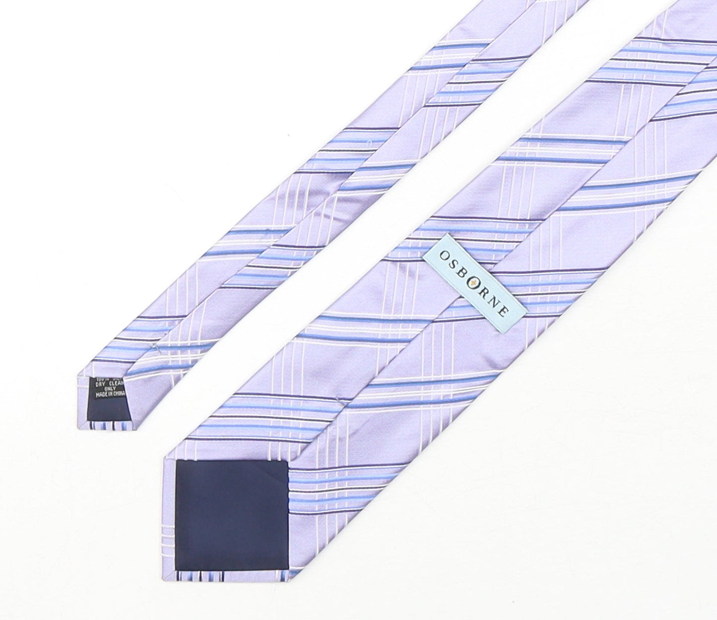 Osborne Mens Multicoloured Plaids & Checks Silk Pointed Tie One Size