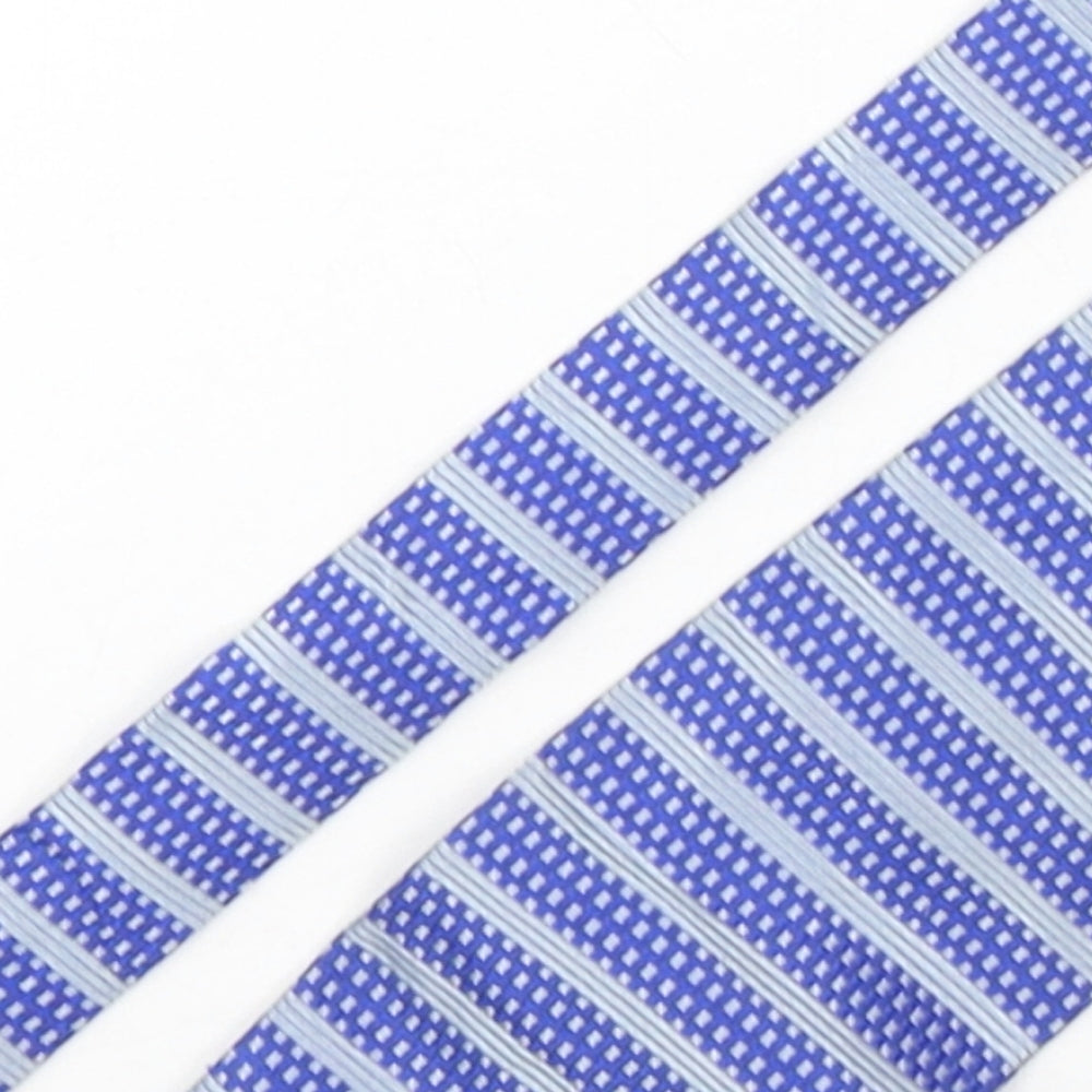 Copperstone Mens Blue Plaids & Checks Silk Pointed Tie One Size