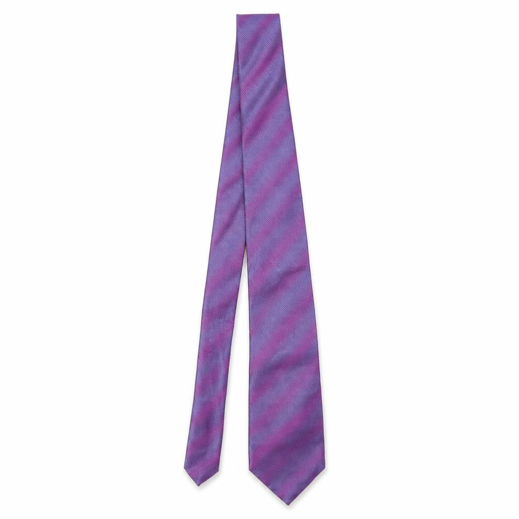 Autograph Mens Purple Striped Silk Pointed Tie One Size