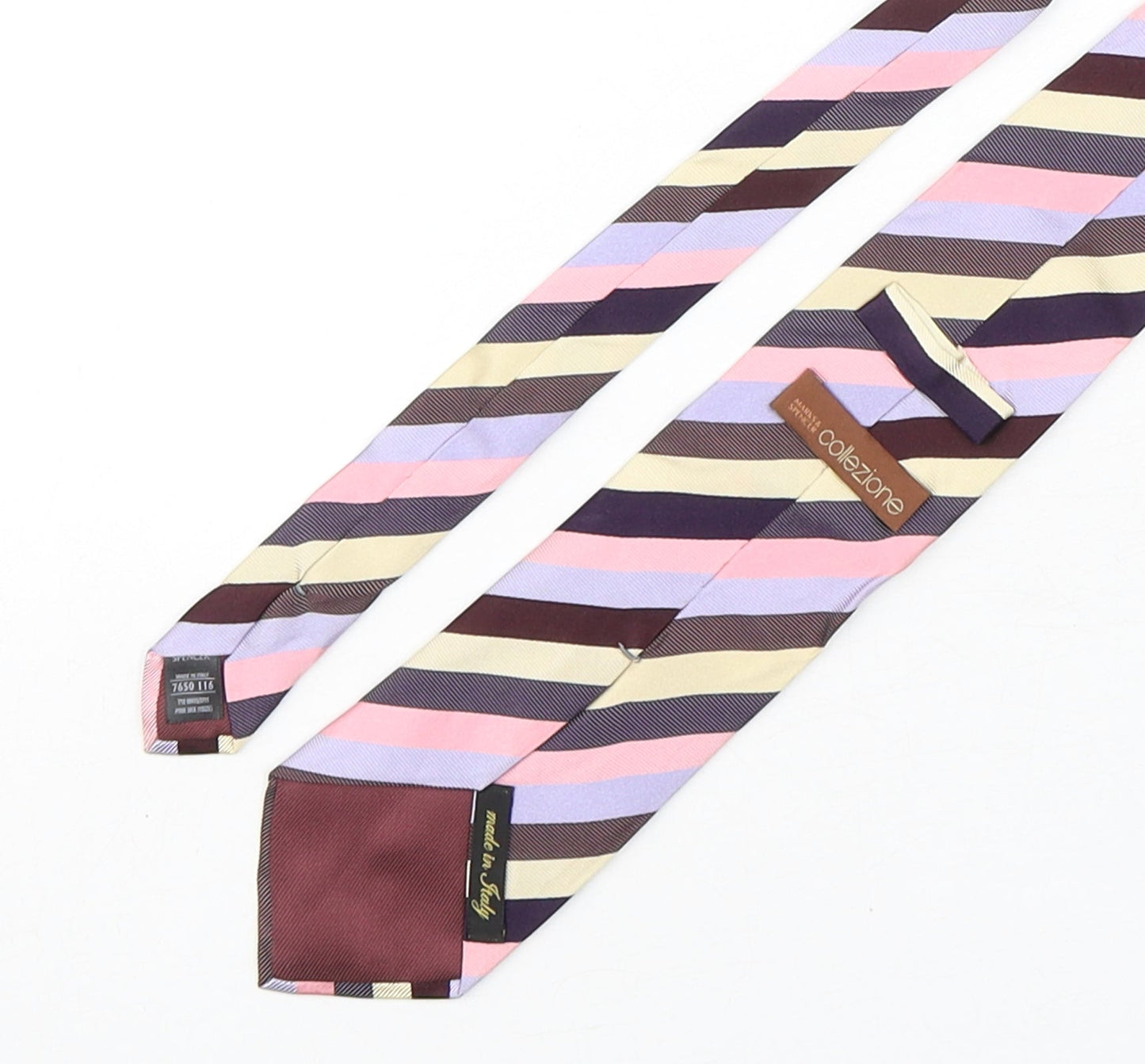 Collezione Mens Multicoloured Striped Silk Pointed Tie One Size