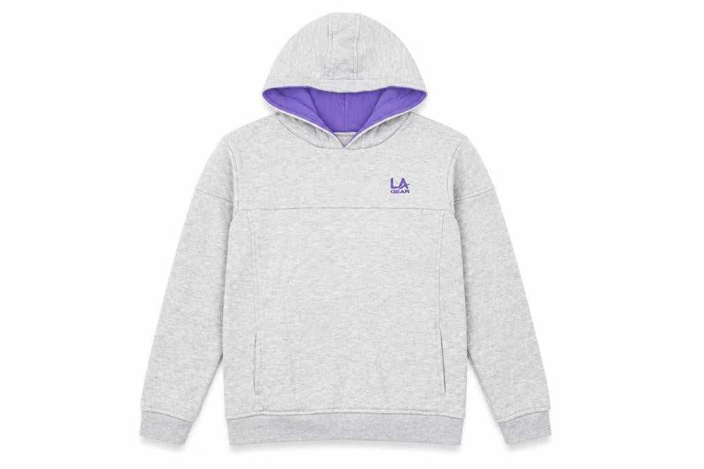 LA Gear Girls Grey  Cotton Pullover Hoodie Size 13 Years  Pullover