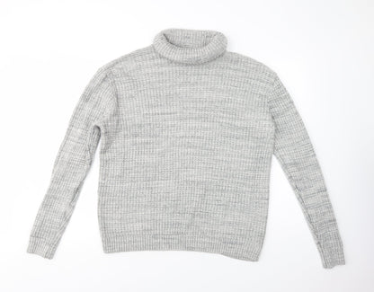 Next Womens Grey Roll Neck  Acrylic Pullover Jumper Size XL