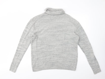 Next Womens Grey Roll Neck  Acrylic Pullover Jumper Size XL