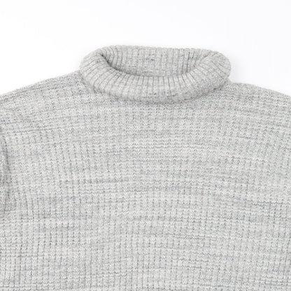 Next Womens Grey Roll Neck  Acrylic Pullover Jumper Size XL