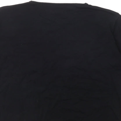 Gelco Womens Black Crew Neck  Viscose Pullover Jumper Size 16
