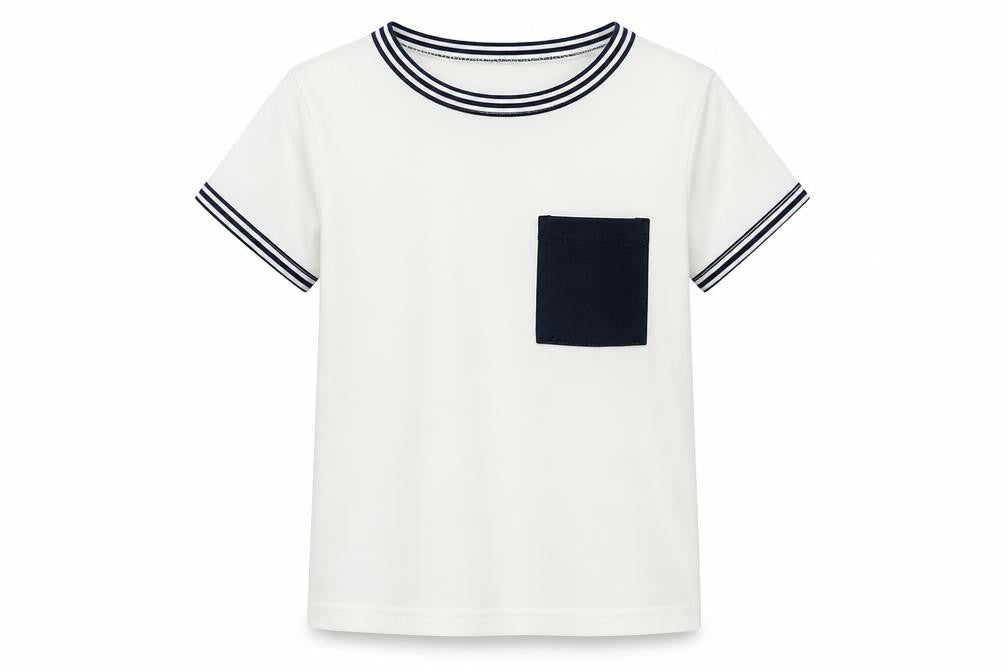 SheIn Girls White  Polyester Basic T-Shirt Size 6 Years Crew Neck Pullover